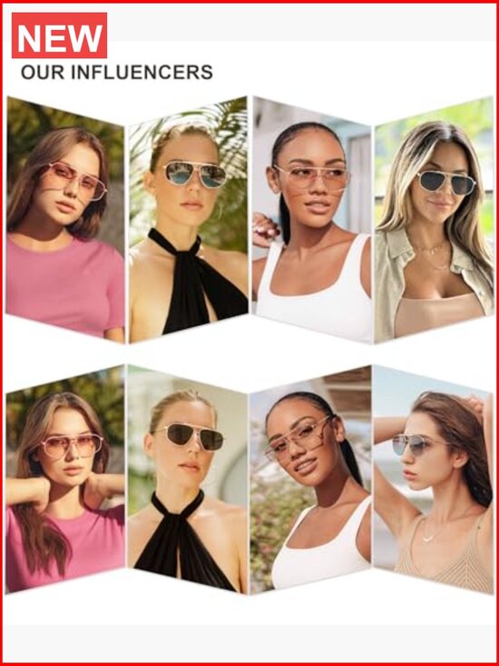 Retro Hexagon Aviator Sunglasses UV400 Protection Metal Frame main image 6